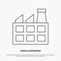 konstruktion fabrik industri linje ikon vektor