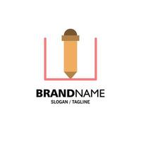 Bleistift Text Bildung Business Logo Vorlage flache Farbe vektor