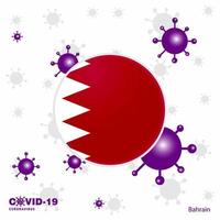 be för bahrain covid19 coronavirus typografi flagga stanna kvar Hem stanna kvar friska ta vård av din egen hälsa vektor