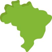 Brasilien Karta Land platt Färg ikon vektor ikon baner mall