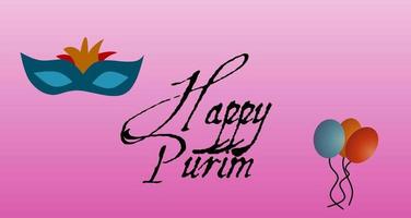 glücklicher purim rosa hintergrund. Purim-Grußkarte vektor