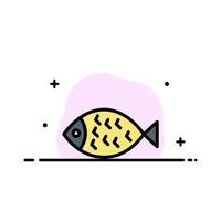 fisk mat påsk äta företag platt linje fylld ikon vektor baner mall