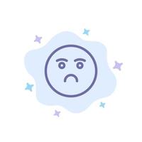 Emojis Emotion trauriges blaues Symbol auf abstraktem Wolkenhintergrund vektor