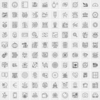 100 Business-Icons für Web- und Printmaterial vektor