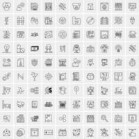 100 Business-Icons für Web- und Printmaterial vektor