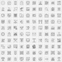 100 Business-Icons für Web- und Printmaterial vektor