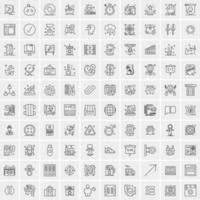 100 Business-Icons für Web- und Printmaterial vektor