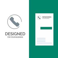 Anruf entgegennehmen Telefon graues Logo-Design und Visitenkartenvorlage vektor