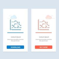 Analytics Business Chart Diagramm Grafik Trends Blau und Rot Laden Sie jetzt herunter und kaufen Sie die Kartenvorlage für Web-Widgets vektor