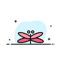 Drachen Libelle Drachen fliegen Frühling Geschäft flache Linie gefüllt Symbol Vektor Banner Vorlage