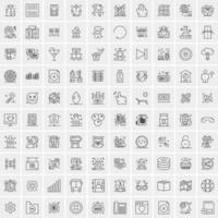 100 Business-Icons für Web- und Printmaterial vektor