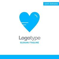 hjärta kärlek studie utbildning blå fast logotyp mall plats för Tagline vektor
