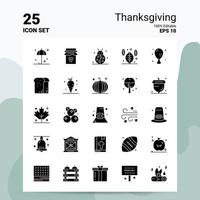 25 Thanksgiving-Icon-Set 100 bearbeitbare eps 10-Dateien Business-Logo-Konzept-Ideen solides Glyphen-Icon-Design vektor