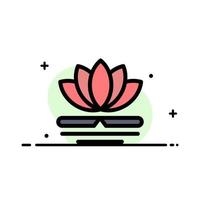 blomma spa massage kinesisk företag platt linje fylld ikon vektor baner mall