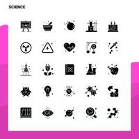 25 Science-Icon-Set solide Glyphen-Icon-Vektor-Illustrationsvorlage für Web- und mobile Ideen für Unternehmen vektor