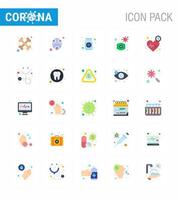 coronavirus försiktighetsåtgärd tips ikon för sjukvård riktlinjer presentation 25 platt Färg ikon packa sådan som säkerhet mask läkemedel influensa medicin viral coronavirus 2019 nov sjukdom vektor design element