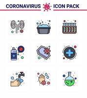 Coronavirus-Prävention 25 Symbolsatz blaue Coronavirus-Schutzchemie Virusreinigung virale Coronavirus 2019nov-Krankheitsvektor-Designelemente vektor