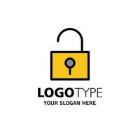 låsa olåst användare gränssnitt företag logotyp mall platt Färg vektor