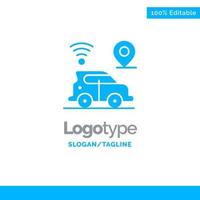 Auto-Standortkarte Technologie blau solide Logo-Vorlage Platz für Slogan vektor