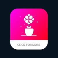 Blume vorhanden Tulpe Frühling mobile App Schaltfläche Android und iOS Glyph-Version vektor