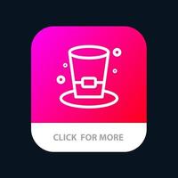 glas trinken wein bier mobile app-schaltfläche android- und ios-linienversion