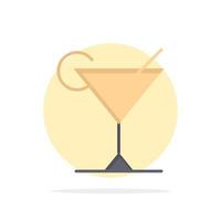 Cocktailsaft Zitrone abstrakte Kreis Hintergrund flache Farbe Symbol