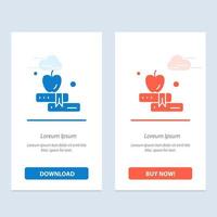 Apple Book Education Blau und Rot Jetzt herunterladen und kaufen Web-Widget-Kartenvorlage vektor