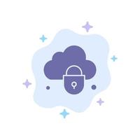 blaues Sicherheitssymbol für Internet-Cloud-Sperre auf abstraktem Wolkenhintergrund vektor