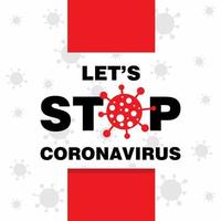 Stoppen wir das Coronavirus-Poster-Vektor-Covid19-Bewusstseinsposter vektor