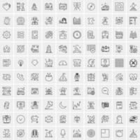 100 Business-Icons für Web- und Printmaterial vektor