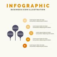 Ballon Ostern solide Symbol Infografiken 5 Schritte Präsentation Hintergrund vektor