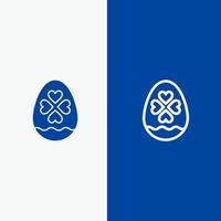 Ei Liebe Herz Ostern Linie und Glyphe festes Symbol blaues Banner Linie und Glyphe festes Symbol blaues Banner vektor