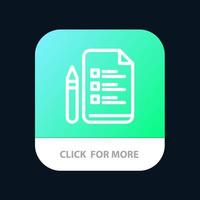 fil utbildning penna penna mobil app knapp android och ios linje version vektor