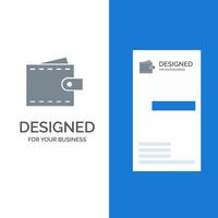 Business Finance Interface User Wallet graues Logo-Design und Visitenkartenvorlage vektor