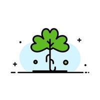 klöver grön irland irländsk växt företag platt linje fylld ikon vektor baner mall