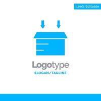 Box Logistic Open Blue Solid Logo Vorlage Platz für Slogan vektor