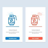 ackumulator batteri kraft avgift blå och röd ladda ner och köpa nu webb widget kort mall vektor