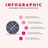 basketboll boll sporter USA fast ikon infographics 5 steg presentation bakgrund vektor