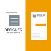 Dokumentdatei-Benutzeroberfläche graues Logo-Design und Visitenkartenvorlage vektor
