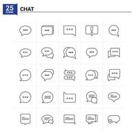 25 Chat-Icon-Set Vektorhintergrund vektor