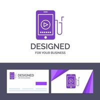 kreativ företag kort och logotyp mall musik mobil cell utbildning vektor illustration