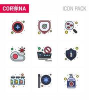 25 coronavirus nödsituation iconset blå design sådan som biff Nej labb kött smittad viral coronavirus 2019 nov sjukdom vektor design element