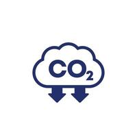 CO2, Vektorikone zur Reduzierung der Kohlenstoffemission vektor