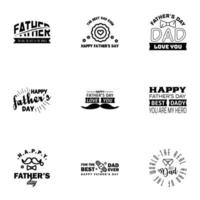 glücklicher vatertag set 9 schwarz vektor typografie vintage schriftzug für vatertag grußkarten banner tshirt design du bist der beste papa editierbare vektordesignelemente