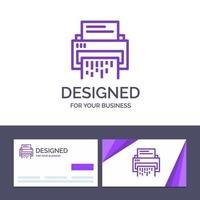 kreativ företag kort och logotyp mall konfidentiell data radera dokumentera fil information dokumentförstörare vektor illustration