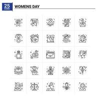 25 kvinnor dag ikon uppsättning vektor bakgrund