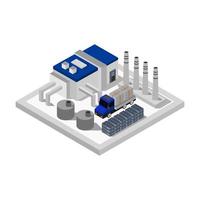 isometrische Industrie auf weißem Hintergrund dargestellt vektor