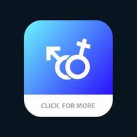 kön symbol manlig kvinna mobil app ikon design vektor