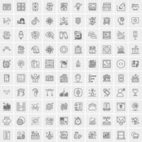 100 Business-Icons für Web- und Printmaterial vektor