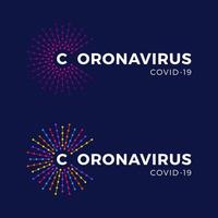 covid-19 Coronavirus Inschrift Typografie Design Logo Konzept. Vektorillustration vektor